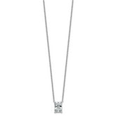 14k White Gold 3 carat Lab Grown Diamond VS+ F+ Radiant Complete 18 inch Four Prong Pendant Necklace